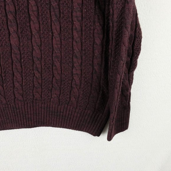 Projek Raw Cable Knit Sweater Mens Extra Large Burgundy Henley Outdoor Preppy - Picture 4 of 10